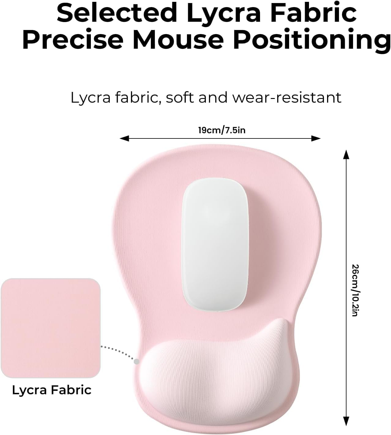 Mouse Pad with Wrist Support, Ergonomic Mousepad with Memory Foam Rest, Non-Slip Base Laptop Accessories for Gaming and Office, Smooth Surface Mouse Mat, Ultra Thin 4Mm Design (Pink) - Blue-Black image number 6