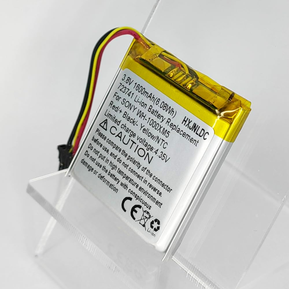 DC 3.8V 1600Mah Lithium Battery Replacement for Sony WH-1000XM5 Bluetooth Wireless Noise Canceling Stereo Headset 723741 image number 2