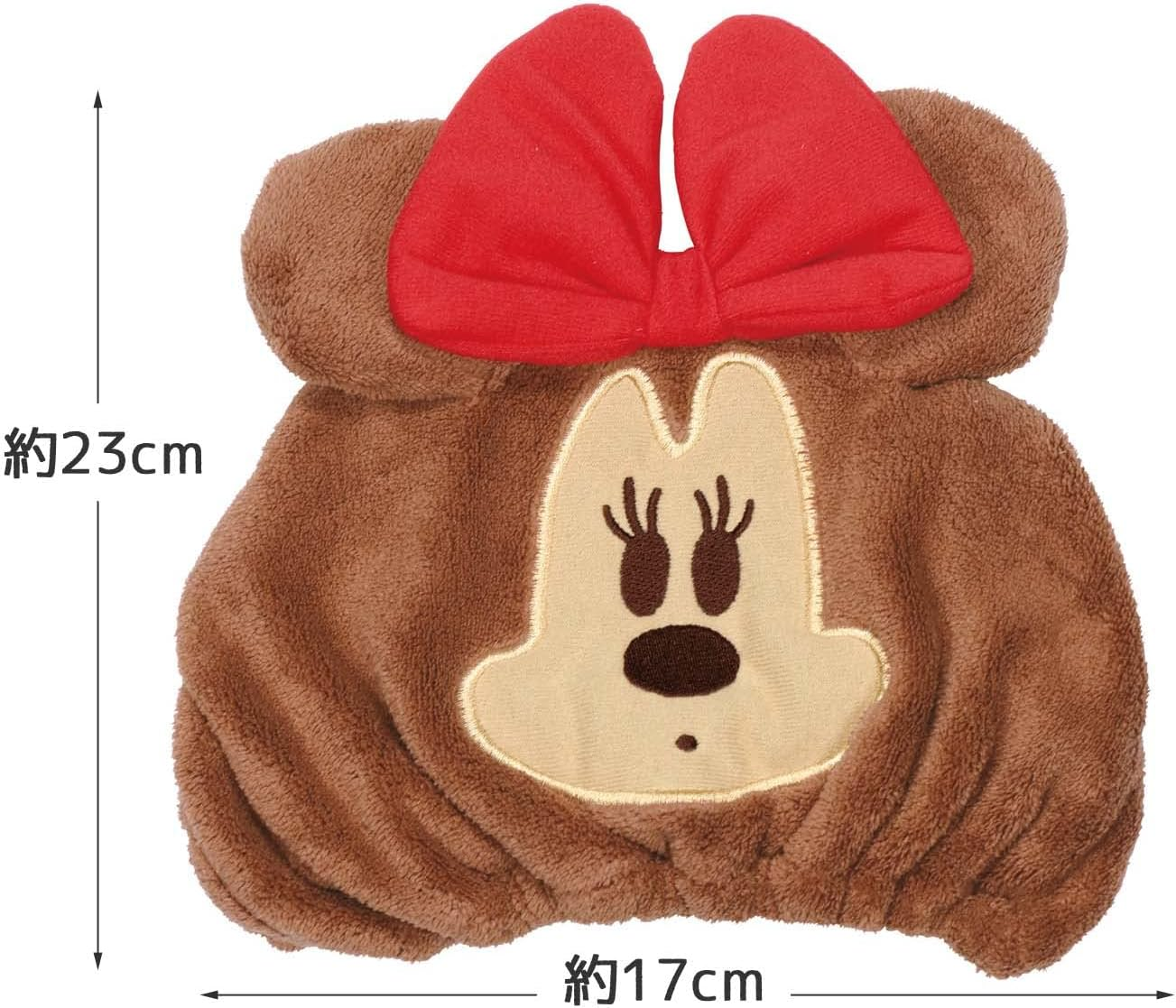 Skater TOC11-A Disney Minnie Mouse Towel Cap, Water Absorbent, Quick Drying, 9.1 X 6.7 Inches (23 X 17 Cm)