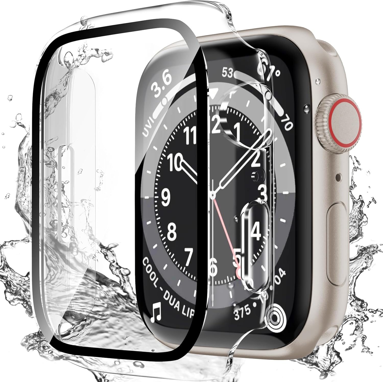 Zumyzu Compatible with Apple Watch Waterproof Case 42Mm Series 11 10 with Tempered Glass Screen Protector, Full Coverage Bumper Cover for Iwatch Case 42Mm Rose Gold
