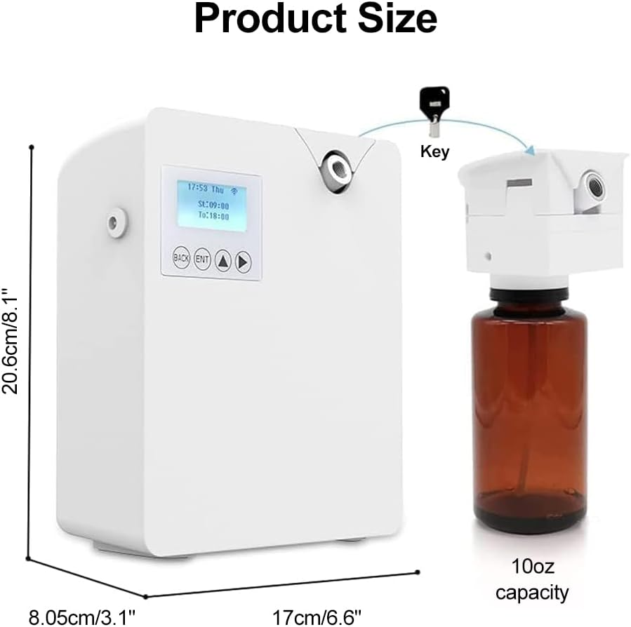 Smart Scent Air Machine, 300ML Essential Oil Diffuser with Touch Screen/Bluetooths/Wifi Remote App Control, 2000 Sq.Ft Coverage HVAC Diffuser for Home, Hotel, Office, Bedroom, Spa(White) image number 6