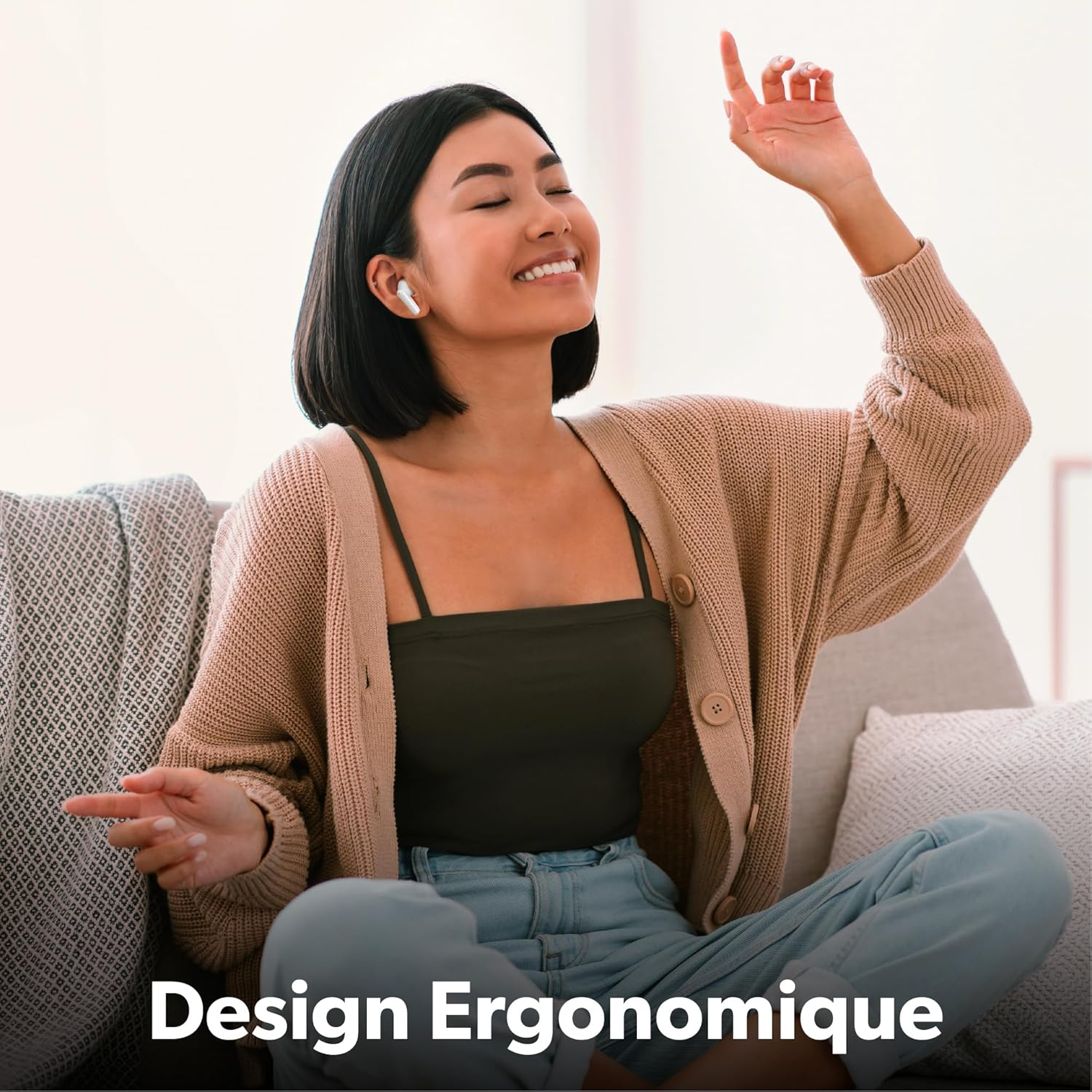 T'Nb Wireless Headphones Exclusive Collection 15 Hours Running Time Fashion Design Touch Control Volume Control Yellow Orange image number 1