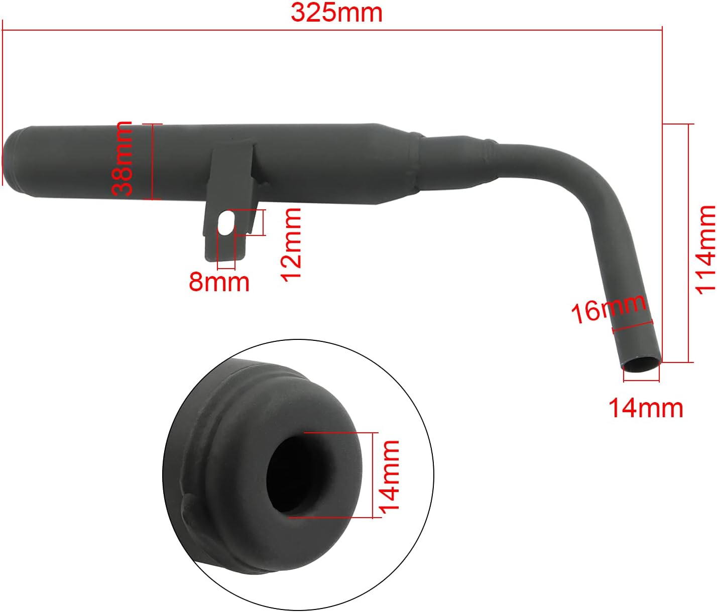 FLYPIG Exhaust Pipe Silencer Muffler System for Yamaha PW50 PW 50