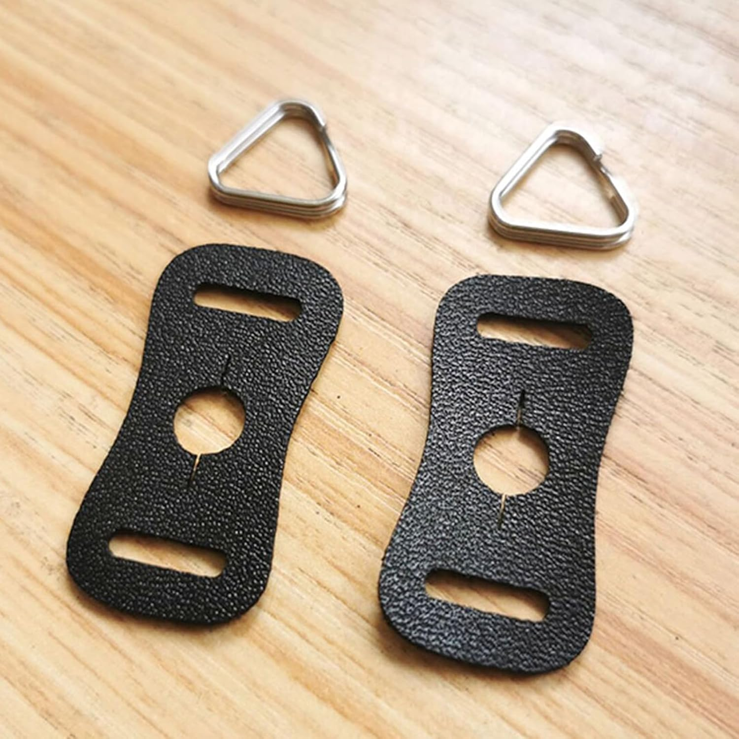 Dohocall 1 Pair Stainless Steel Camera Strap Triangle Split Adapter Leather Protector - 1Set image number 5
