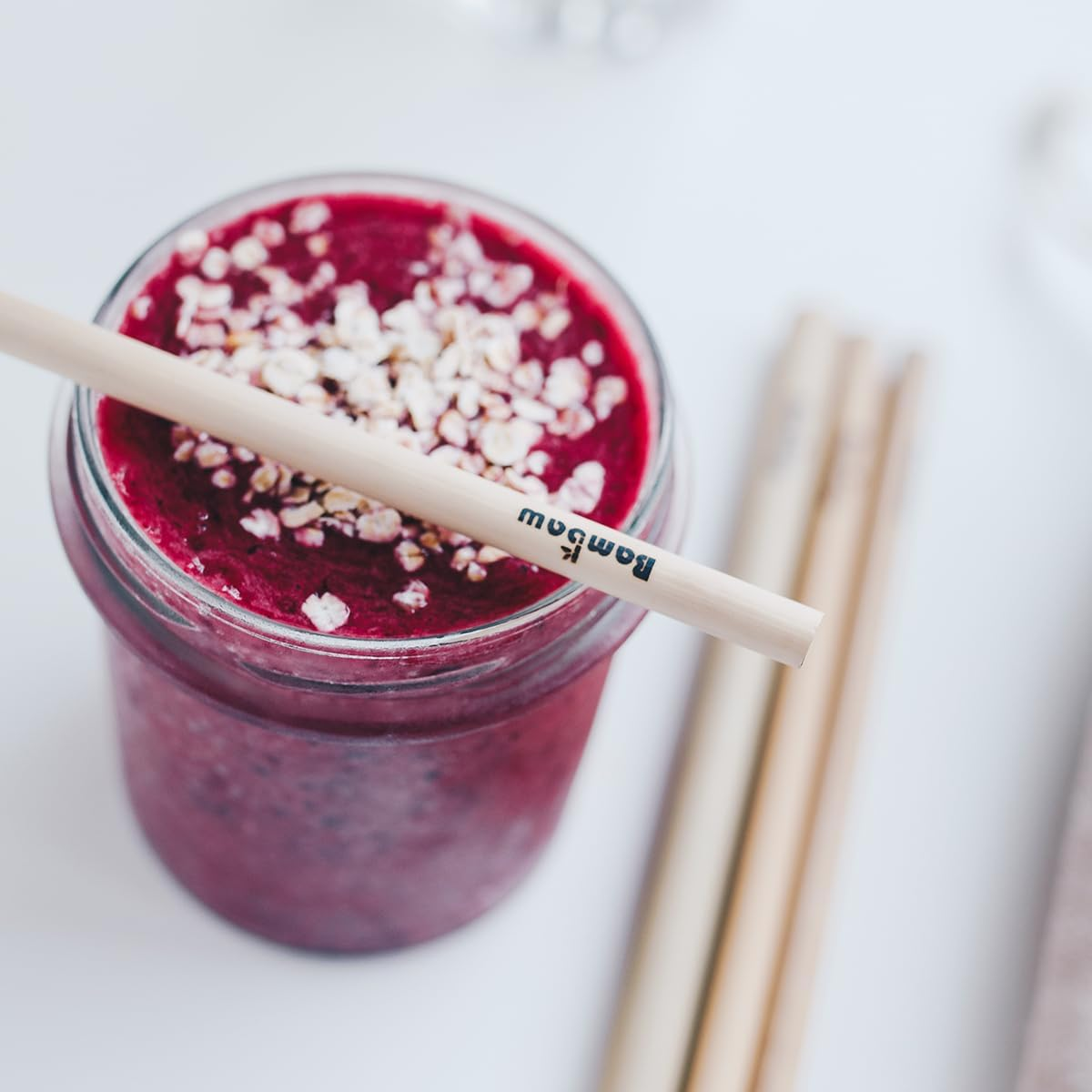 Bambaw Reusable Bamboo Drinking Straws, Reusable Straw, Strong & Durable, Cocktail Straws, Biodegradable Straws, Eco Friendly Straws, BPA Free, Pack of 6 Straws - 5.9'' & 6 Straws - 8.7'' image number 1