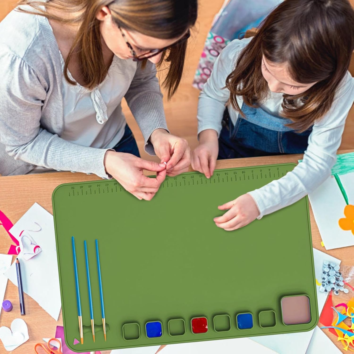 Silicone Art Mat,24In X 16In Resin Jewelry Casting Molds Mat Nonstick Nonslip | No Staining Supplies Accessories for Resin, Painting, Paint, Clay, Craft image number 5