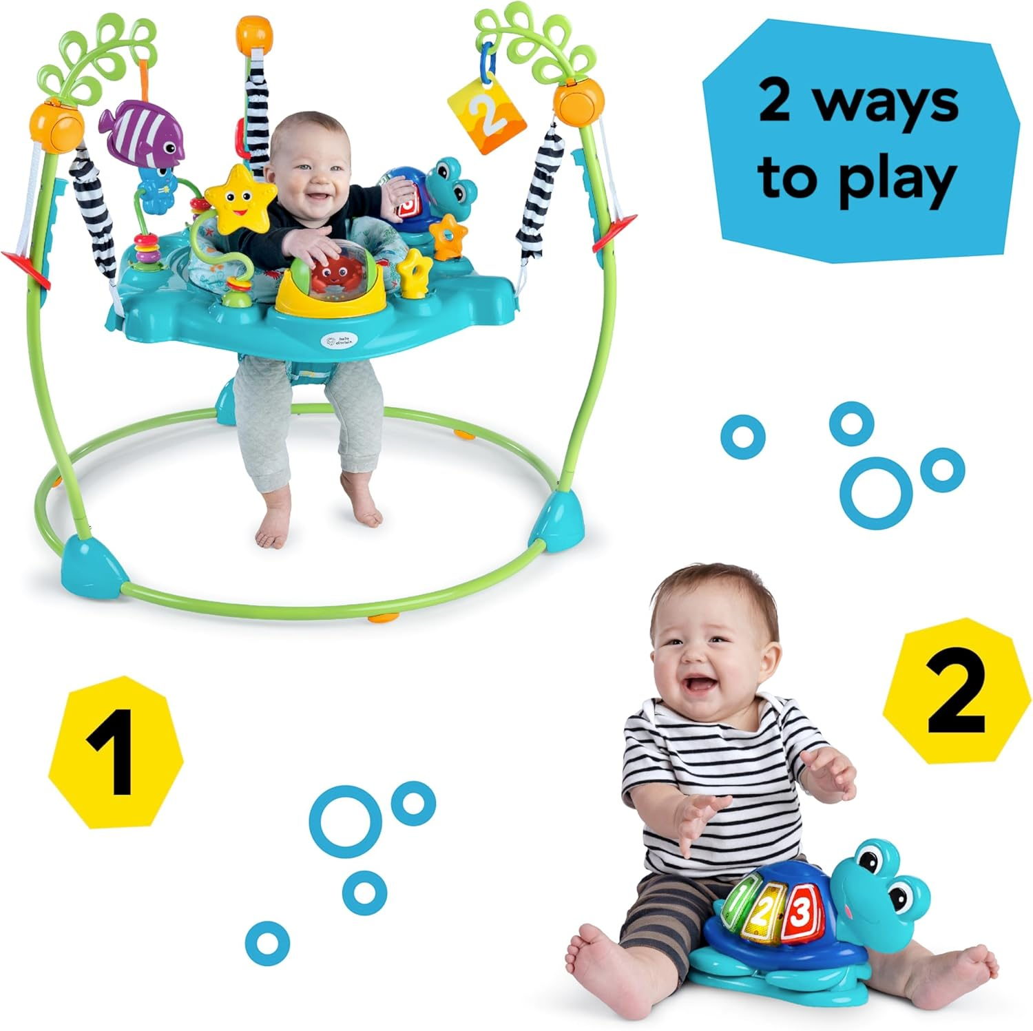 Baby Einstein Ocean Explorers Curiosity Cove 2-In-1 Educational Activity Jumper and Floor Toy, Max Weight 25 Lbs., Ages 6 Months+, Unisex image number 4