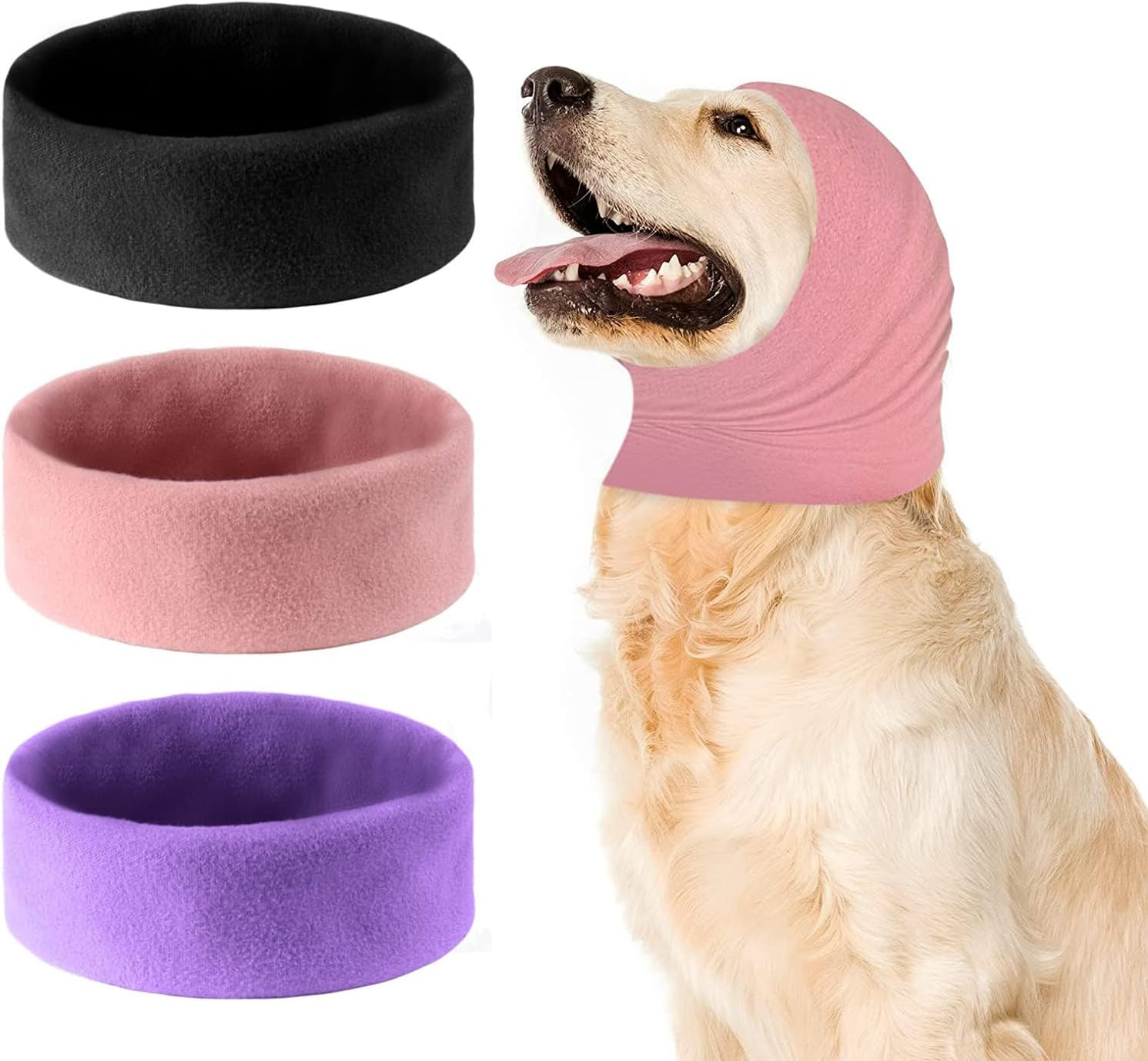 Quiet Ears Dog Hoodies Hat for Noise Protection - Calming Hood No Flap Ear Wraps Cover Muffs for Dogs, Pink (S) image number 5