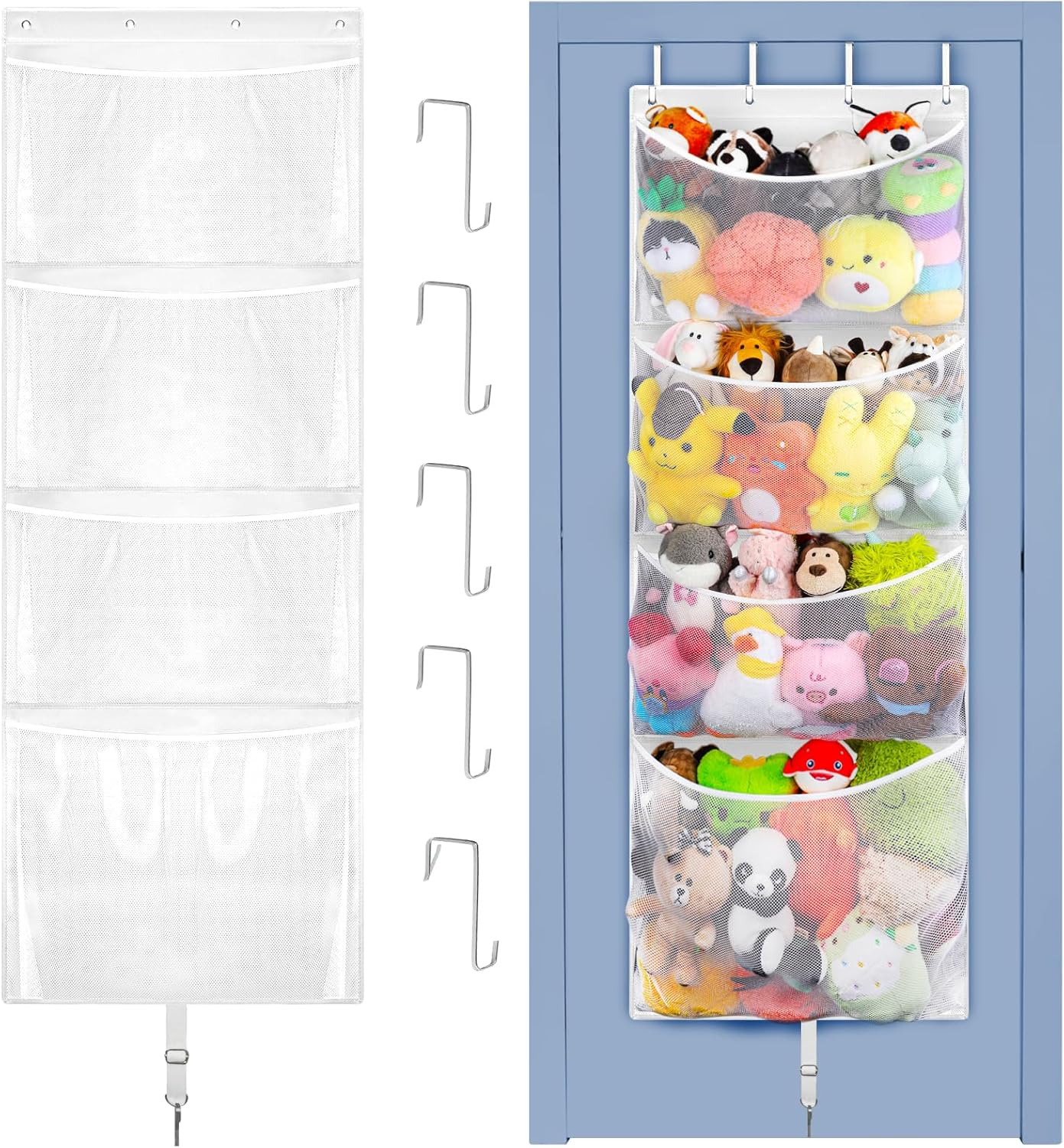 Hanging Stuffed Animal Storage, (White)