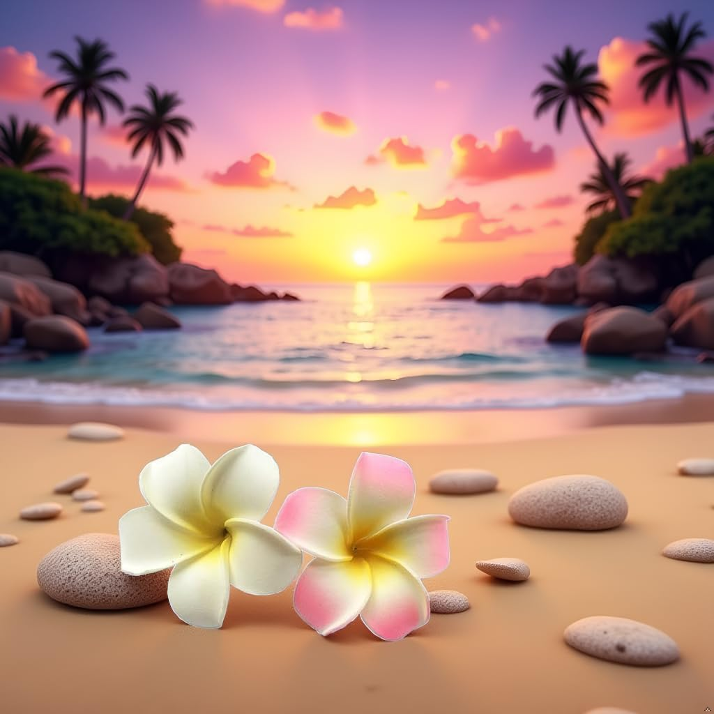 4Pcs White and Pink Hawaiian Frangipani Plumeria Clips and Barrettes Foam Head Flower Party Beach Hair Clip Hair Clips Hair Accessories Plumeria Hair Clip (7Cm) image number 5