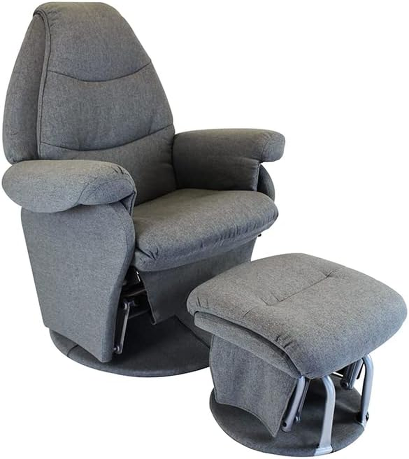 Babyhood Vogue Feeding Glider Chair and Ottoman, Charcoal image number 1