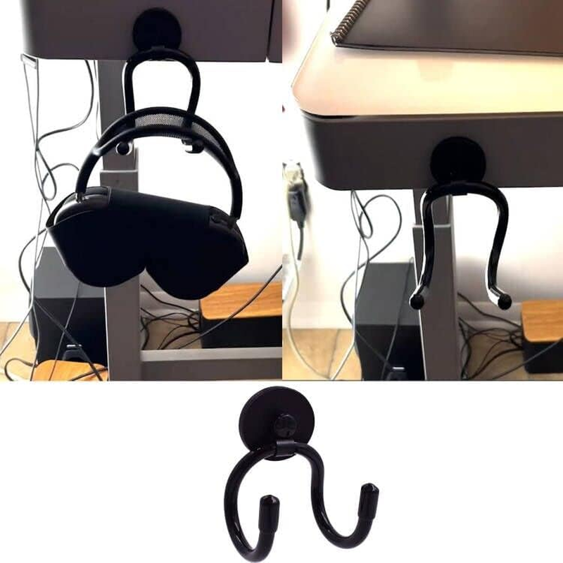Magnetic Headphone Hanger Stand Mount PC Gaming Headset Headphone Hook, Adjustable Headset Holder - Two Installation Methods - for Computer/Gaming Headsets, Headphone - No Headset image number 5