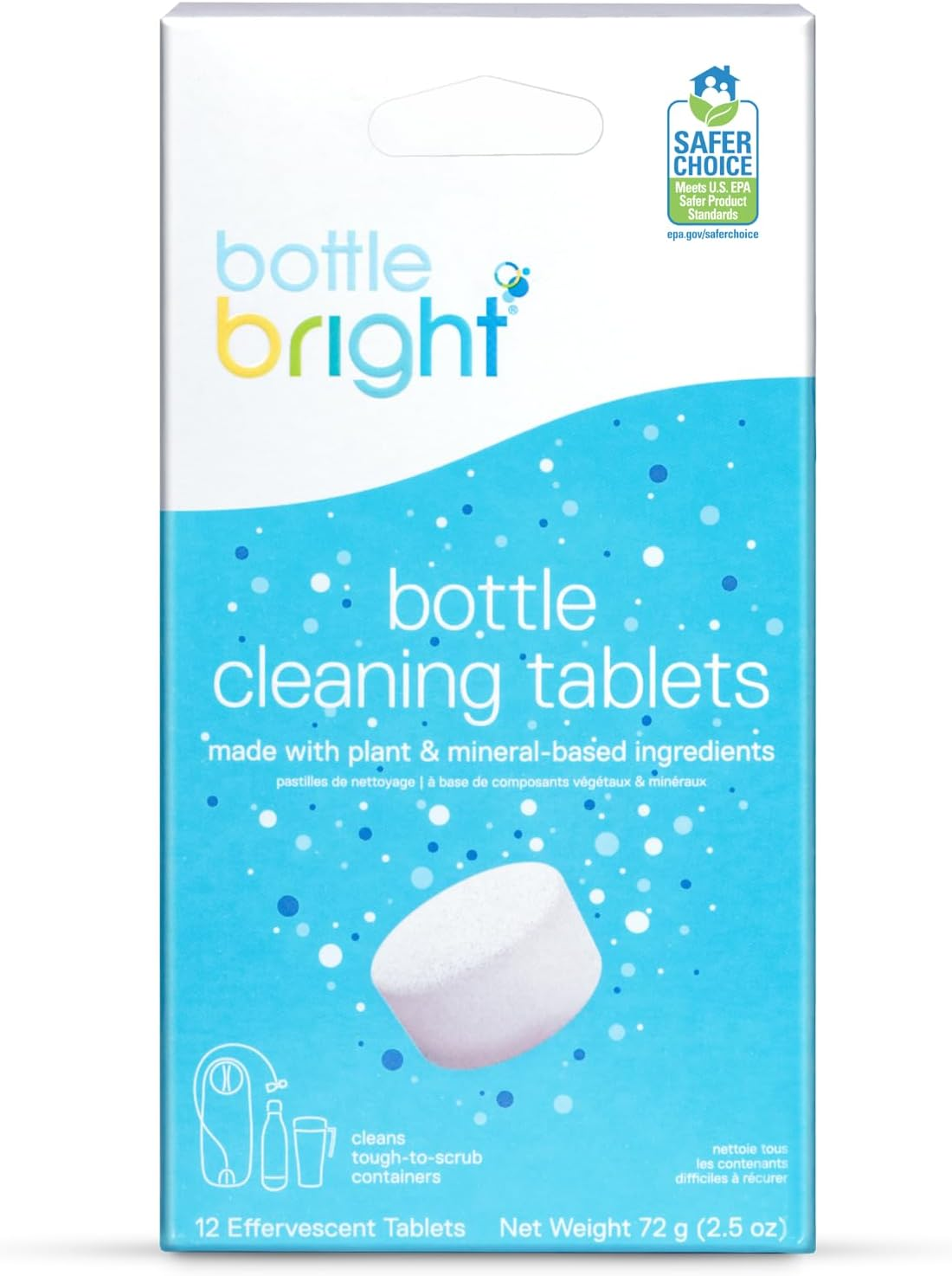 Bottle Bright- All Natural, Biodegradable, Chlorine & Odor Free Water Bottle & Hydration Pack Cleaning Tablets image number 4