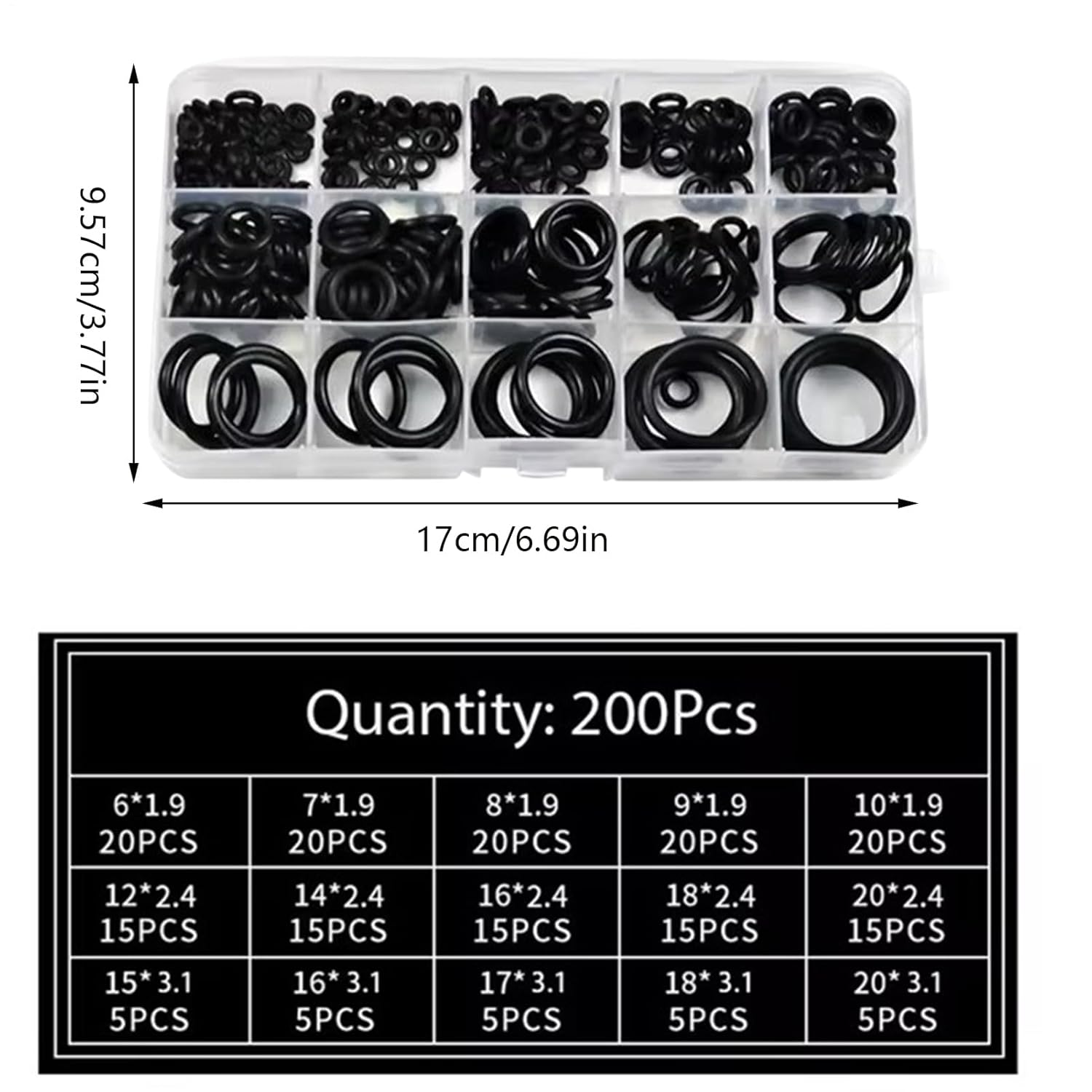 Lisutupode Rubber O Rings Assortment Kit, Rubber Combination Washer Sealing Assort, Precise O Rings Automotive Repair Tool for Water Pipe Automobile Parts Home Industrial image number 6