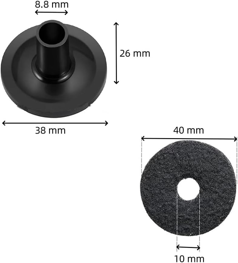 20PCS Black Standard Size Cymbal Sleeves and Felts Cymbal Felts Plastic Cymbal Sleeve Drum Accessories and Parts Cymbal Replacement Accessories,Drum Kit Cymbal Replacement Accessories image number 2