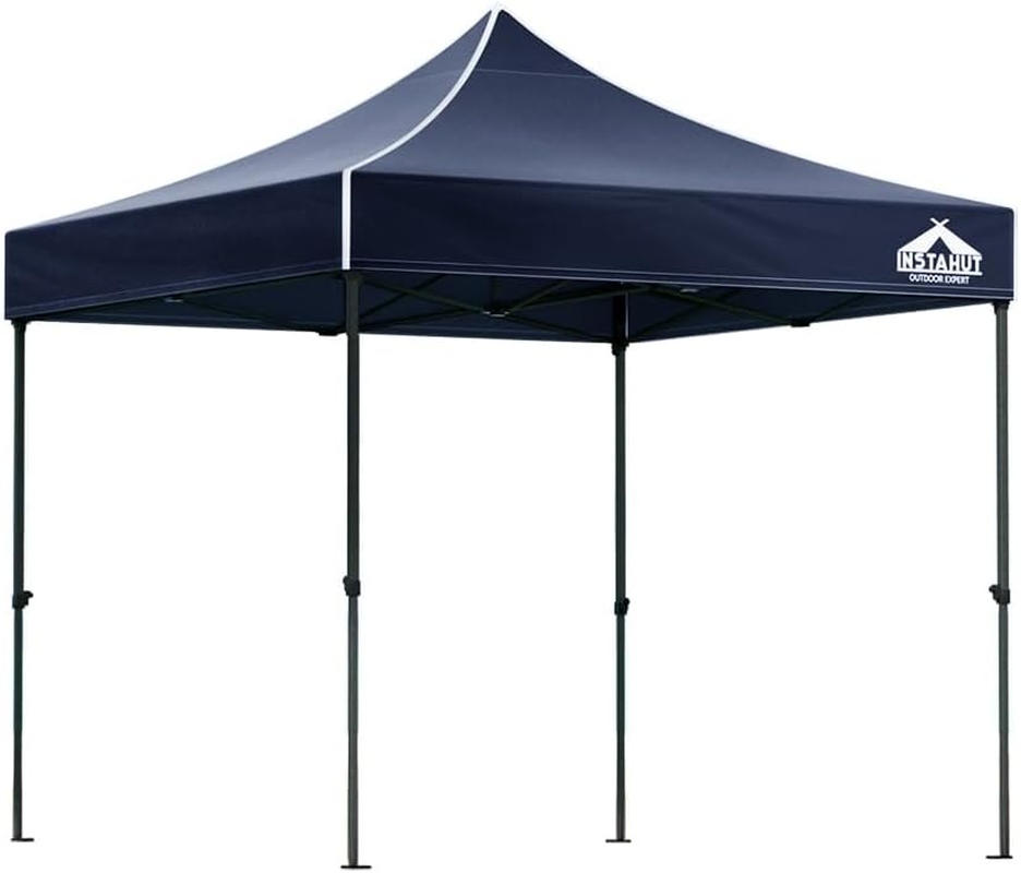 Instahut Gazebo 3X3, Pop up Camping Tent Marquee Folding White Gazebos Garden Outdoor Wedding Party Canopy Patio, Water Resistant and UV PU Coating