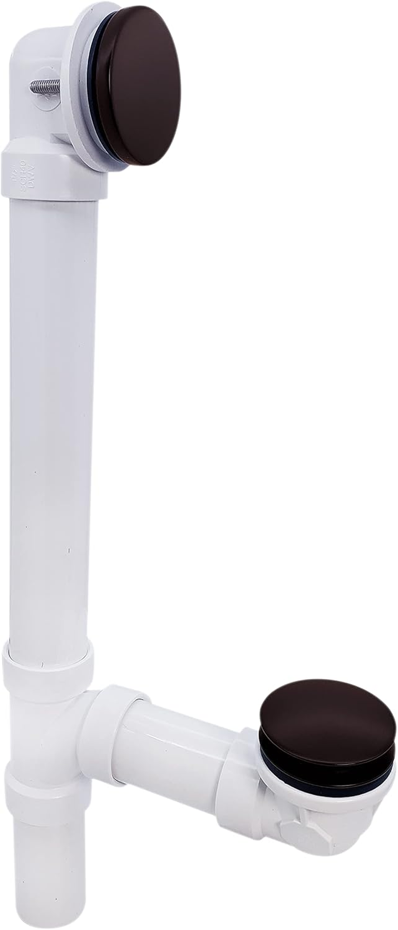 Westbrass 493244H-62 PVC Waste/Overflow Tip-Toe Bath Drain, Matte Black