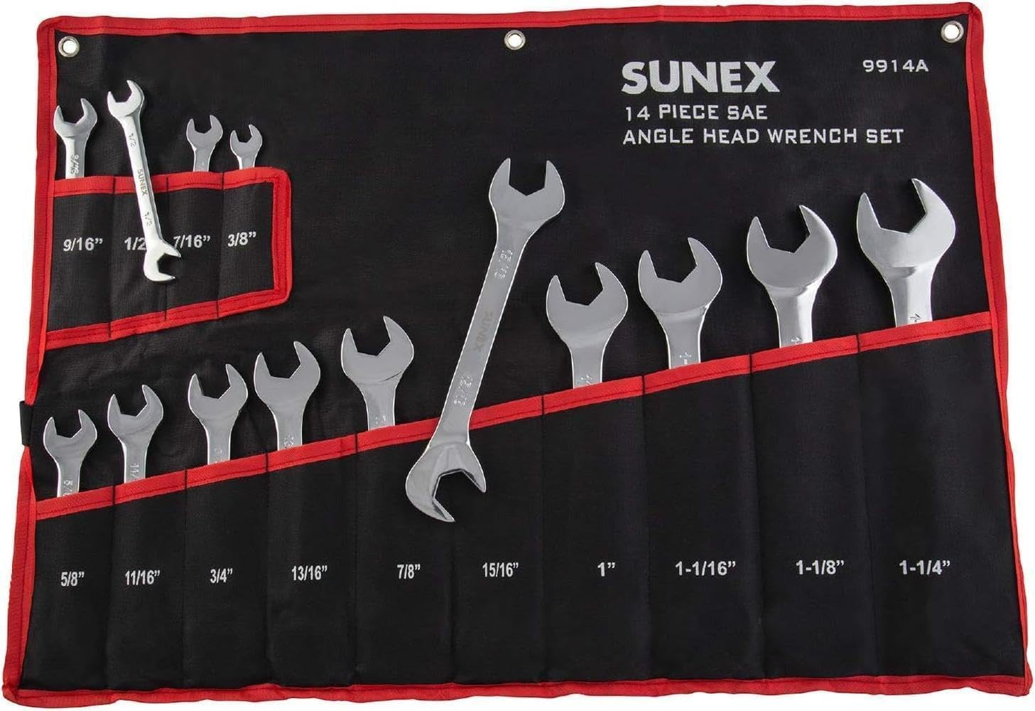 Sunex 9914M Metric Angle Wrench Set, Fully Polished, 6Mm - 19Mm, 14-Piece image number 5