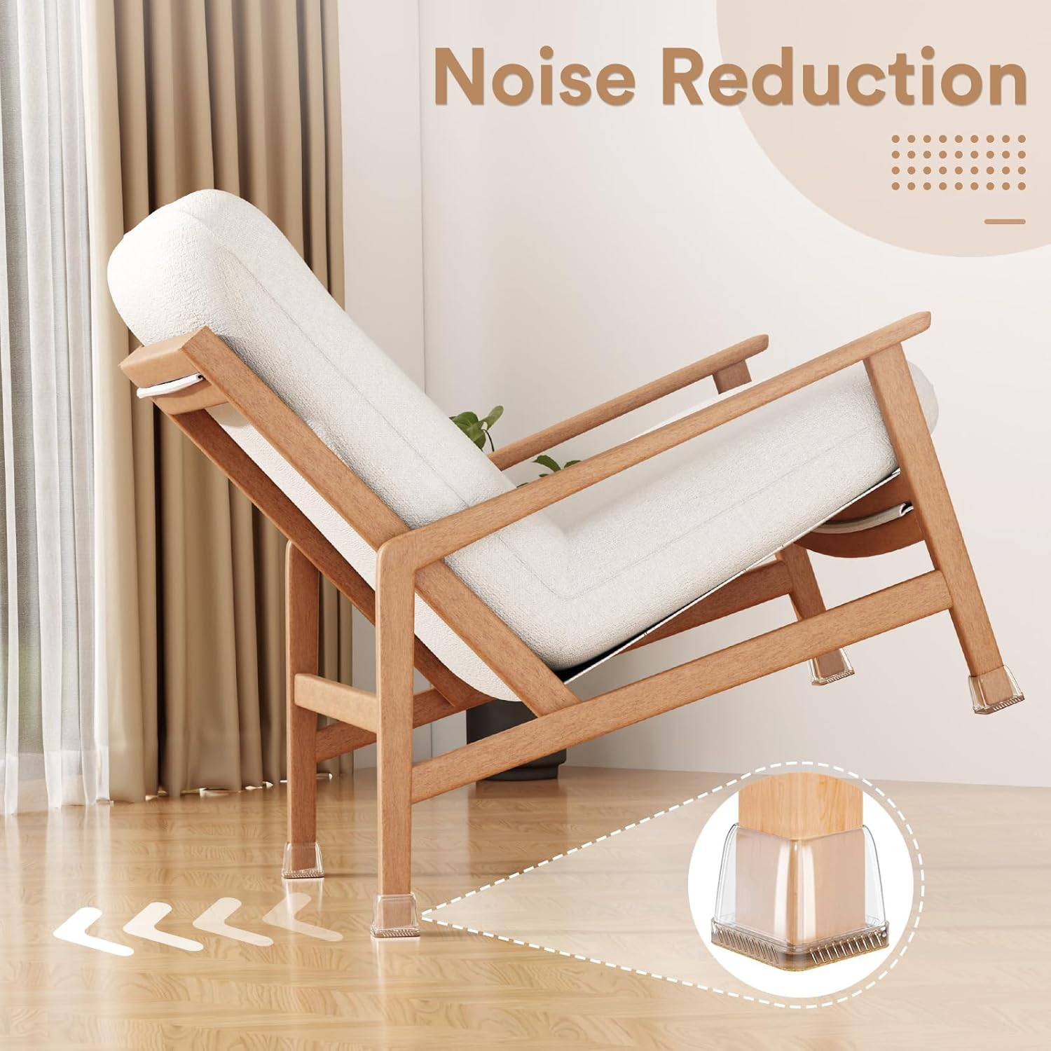 Euqvunn 18Pcs Square Chair Leg Floor Protectors, Mini Small Floor Protectors for Furniture Legs, Rectangle Stool Leg Covers with Felt Pads, Chair Leg Caps to Protect Hardwood Floors, 28-35Mm