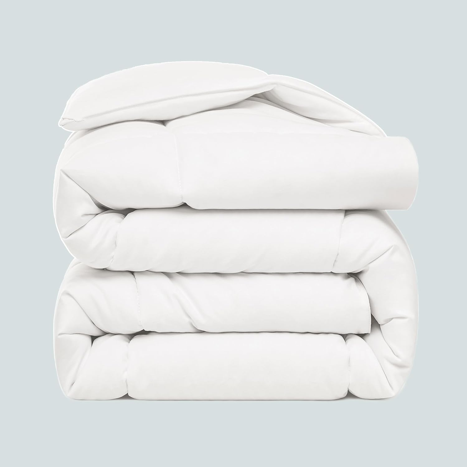 ACCURATEX 100% Cotton Quilt/Comforter/Doona Queen Size,400Gsm Filling Thick Fluffy down Alternative Duvet,White Hotel Bedding Duvet Insert with Corner Tabs,Breathable&Soft (210X210) image number 4