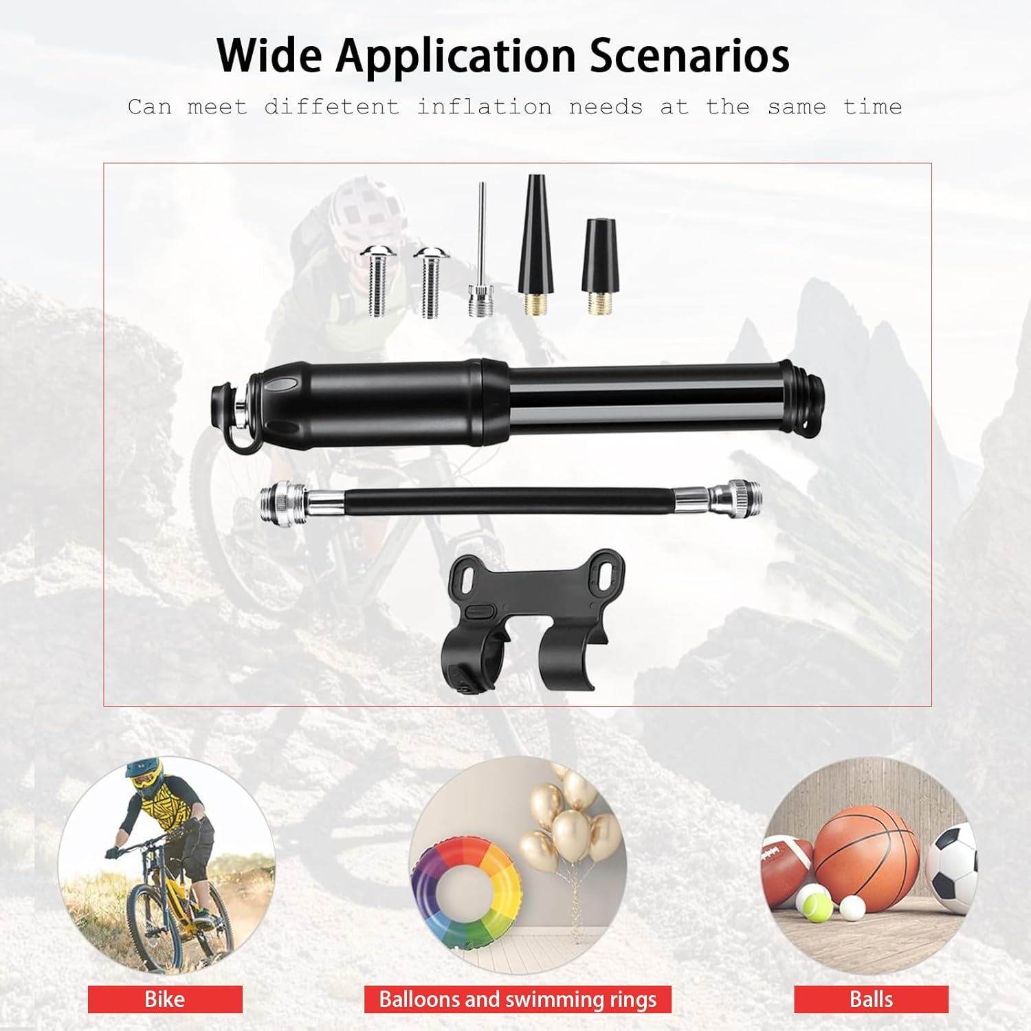 Xoxel High Pressure Bike Pump - Triple Valve Hand Pump for Presta/Schrader | Aluminum Alloy Durable & Waterproof Design, Compact Mtb/Road Bike Pump (Camping & Cycling Ready) image number 3