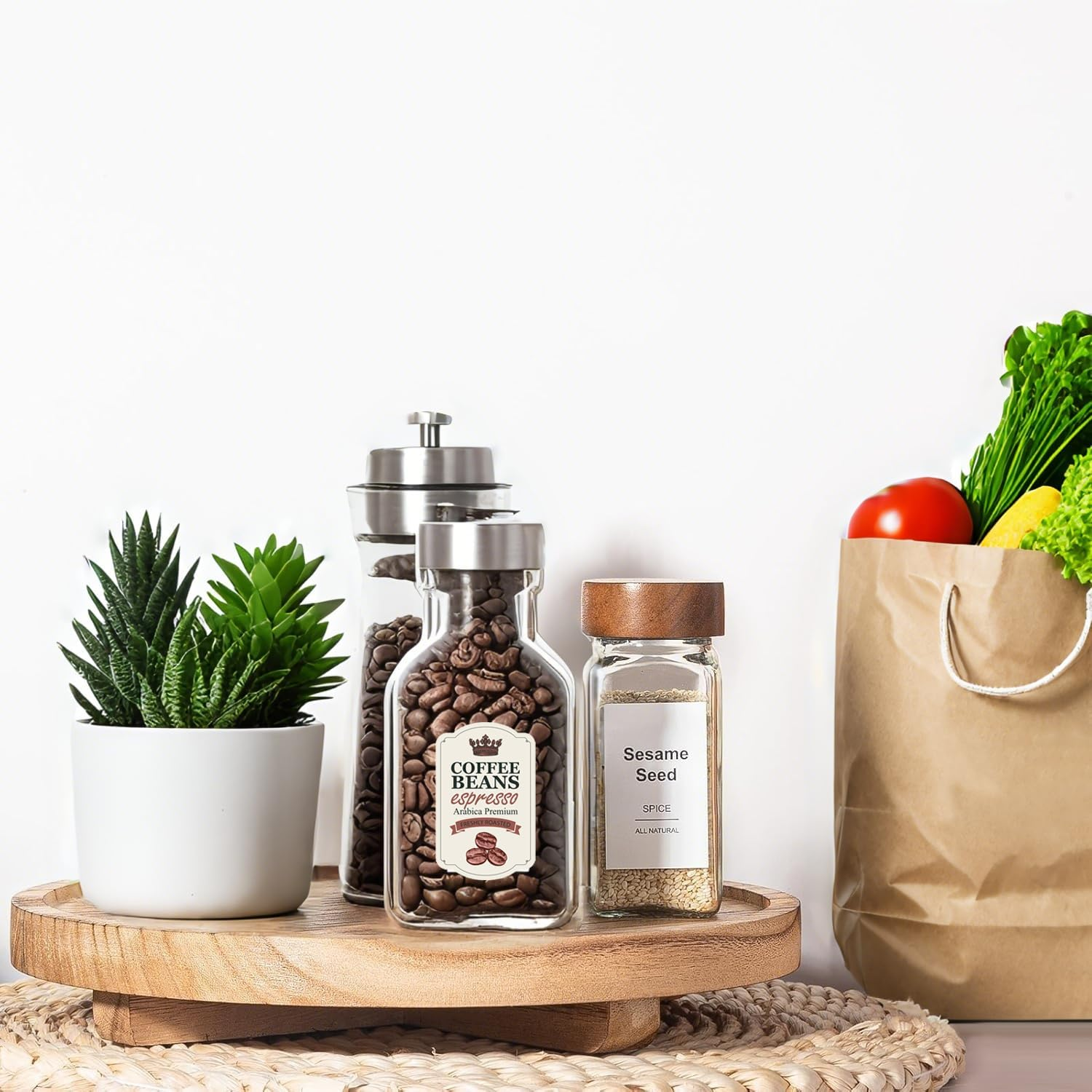 Delsol round Decorative Tray Wood Kitchen Counter Organizer,Farmhouse Bathroom Home Decor,Rustic Trays for Dinning Table Candle Holder-10Inch image number 5