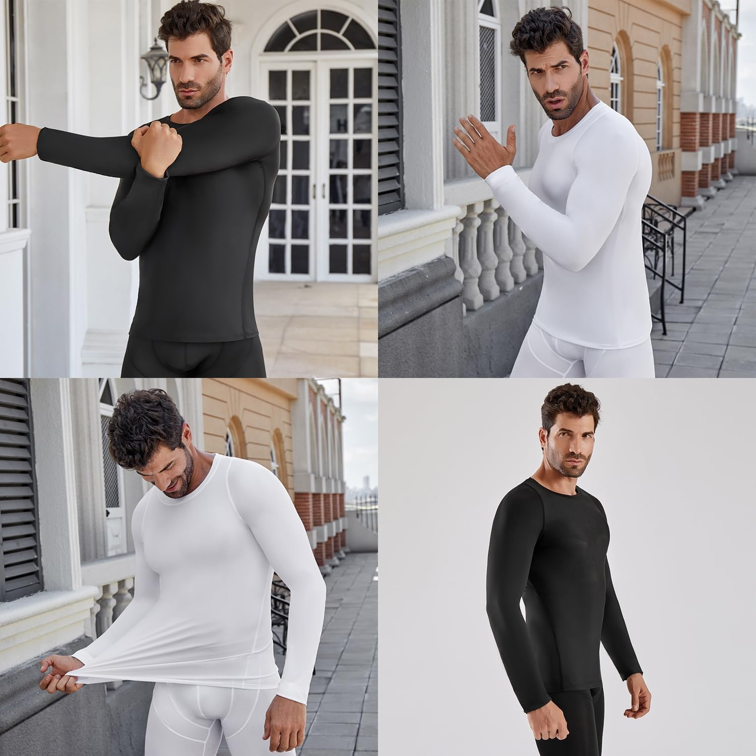 Smatstyle Compression Shirt Men'S Athletic Functional Shirt Long Sleeve Quick-Drying Compression Sports Shirt Breathable Running Shirt for Fitness image number 1