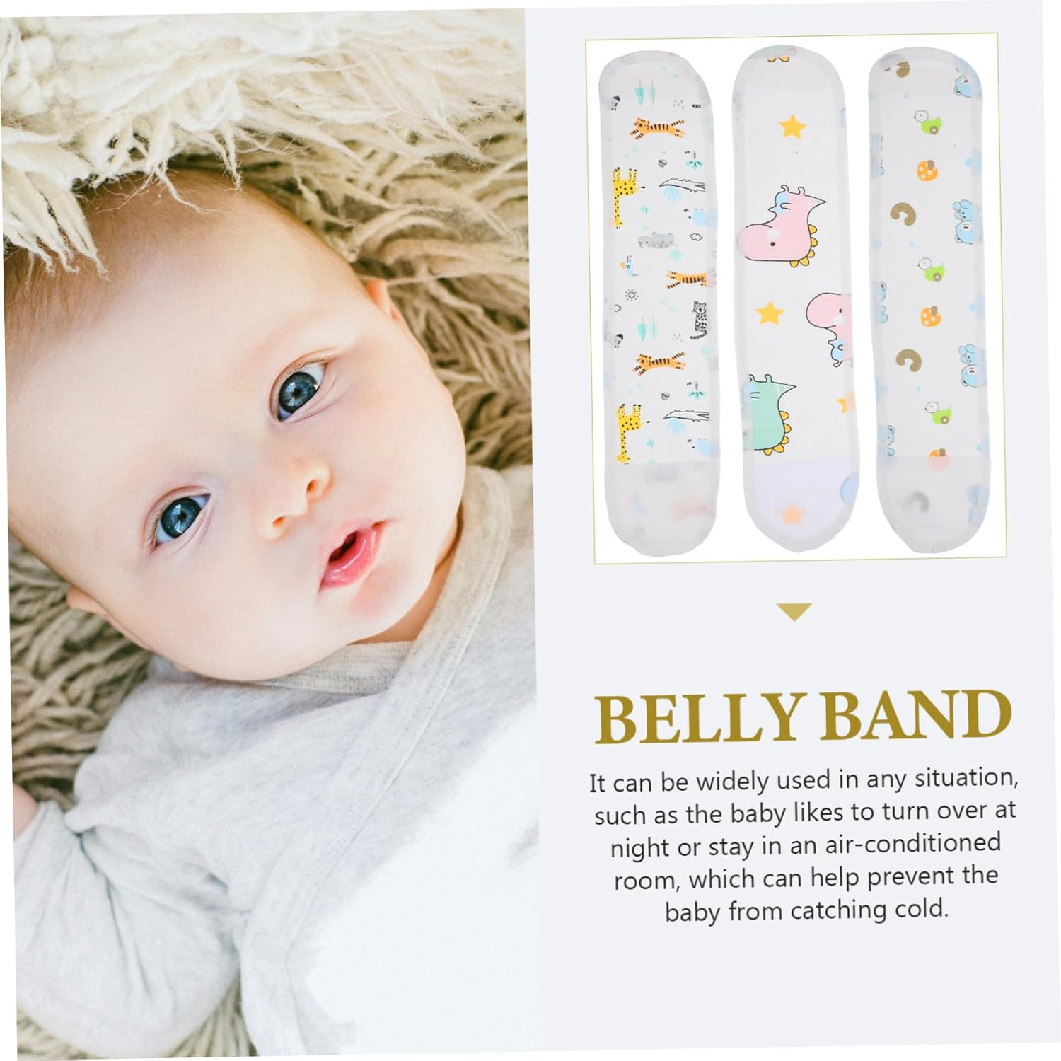 Belly Band Wrapping for Newborns Soft Breathable Belly Cover Boy Girl Adjustable image number 6