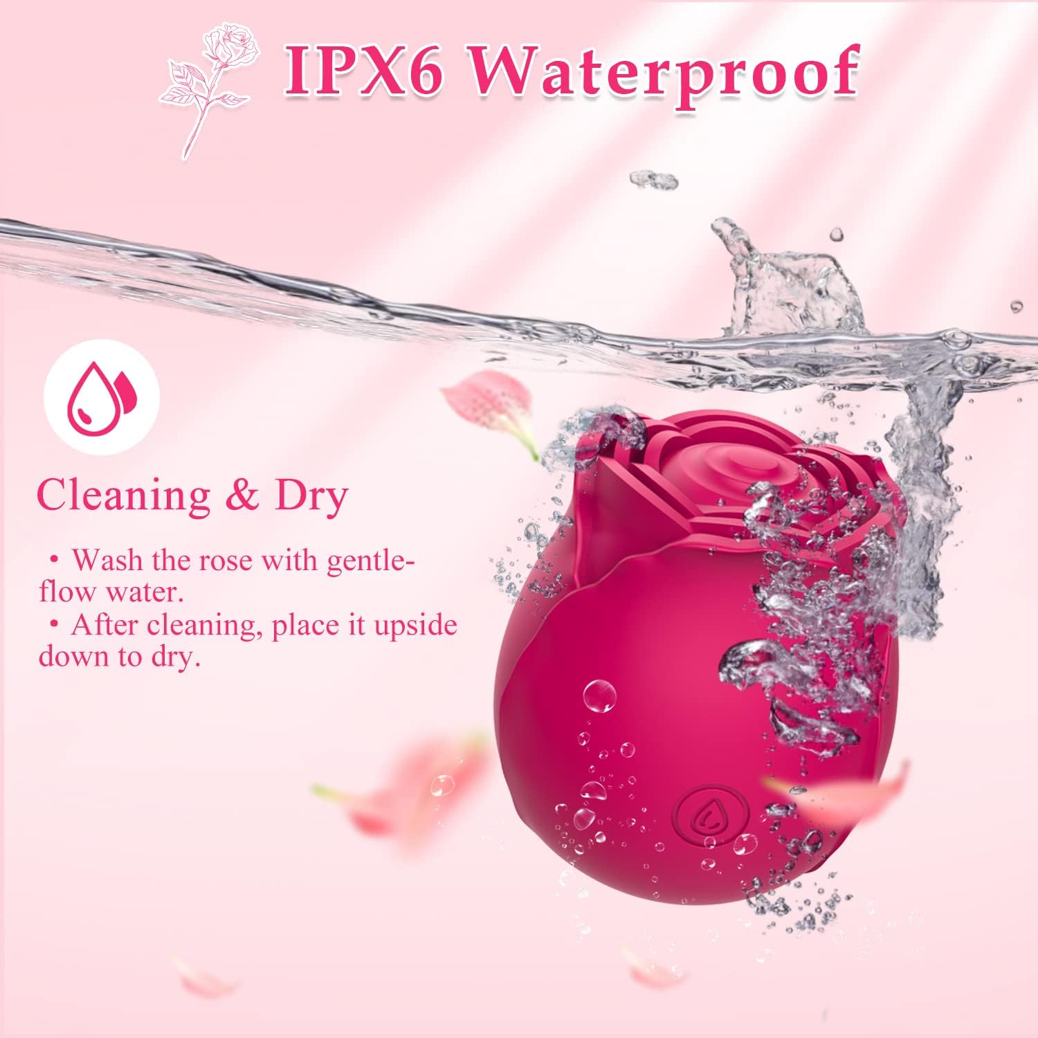 Rose Toys for Women, Humkenies Clitoral Vibrator with 7 Mind-Blowing Tapping Modes, Sweet Spot-Teasing Nipple Clitoris Stimulator Masturbating Things for Women Pleasure, Sex Toys Rose Vibrator image number 4