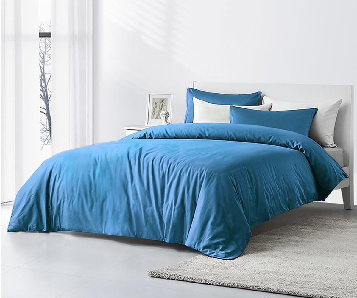 1000TC All Size Ultra Soft Cool Summer Art Silk Silky Satin Quilt Doona Duvet Cover Set (Grey, Double)