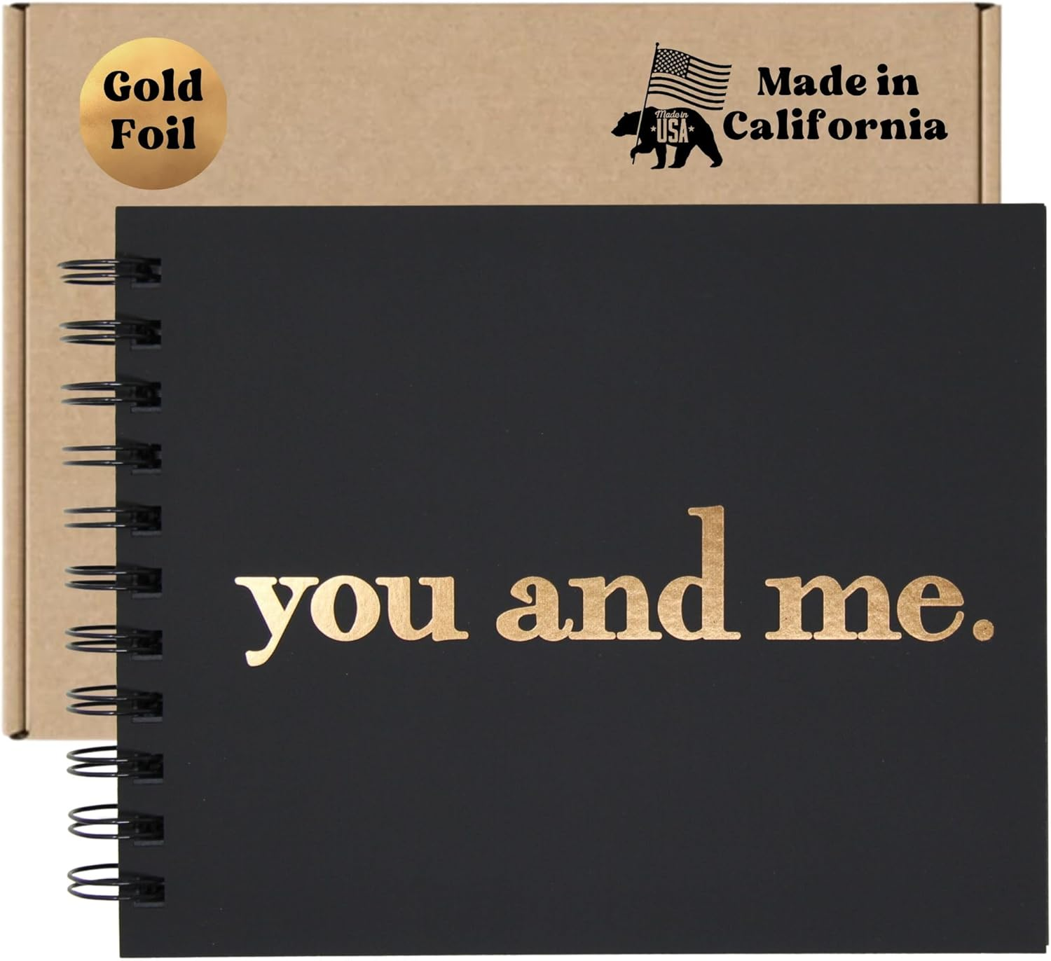 Mod La Vie You and Me Mini-Photo Album Scrapbook. Embossed Gold Foil, 6'' X 7.5'' 90 Blank Pages, Softcover, Keepsake Friendship Album, Best Friend Polaroid Instax Scrapbook (Bk/Go) image number 6