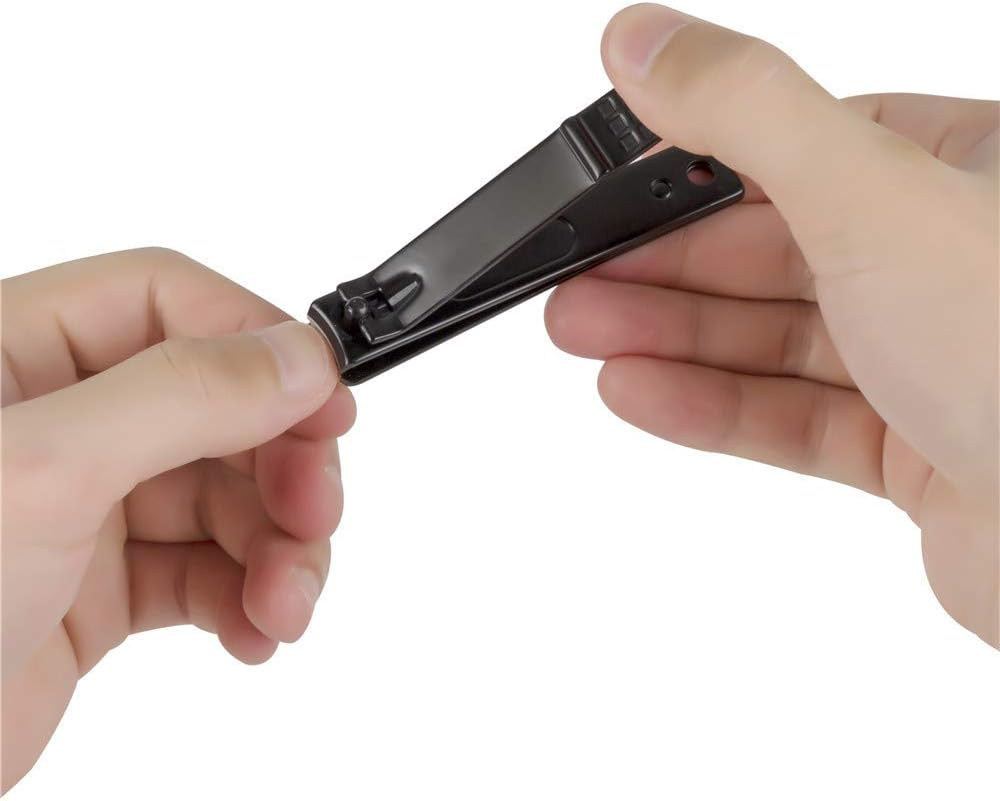 Nail Clippers Set, Sharp Stainless Steel Fingernail Clipper & Toenail Clippers, Black Nail Cutter, Large and Small 2 Piece Set. image number 2