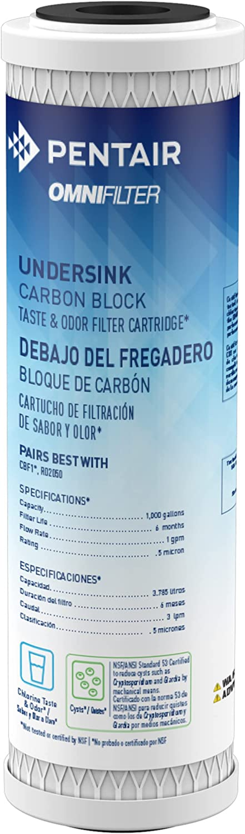 Omni Corporation CB1 Carbon Block Undersink Replacement Cartridge image number 1