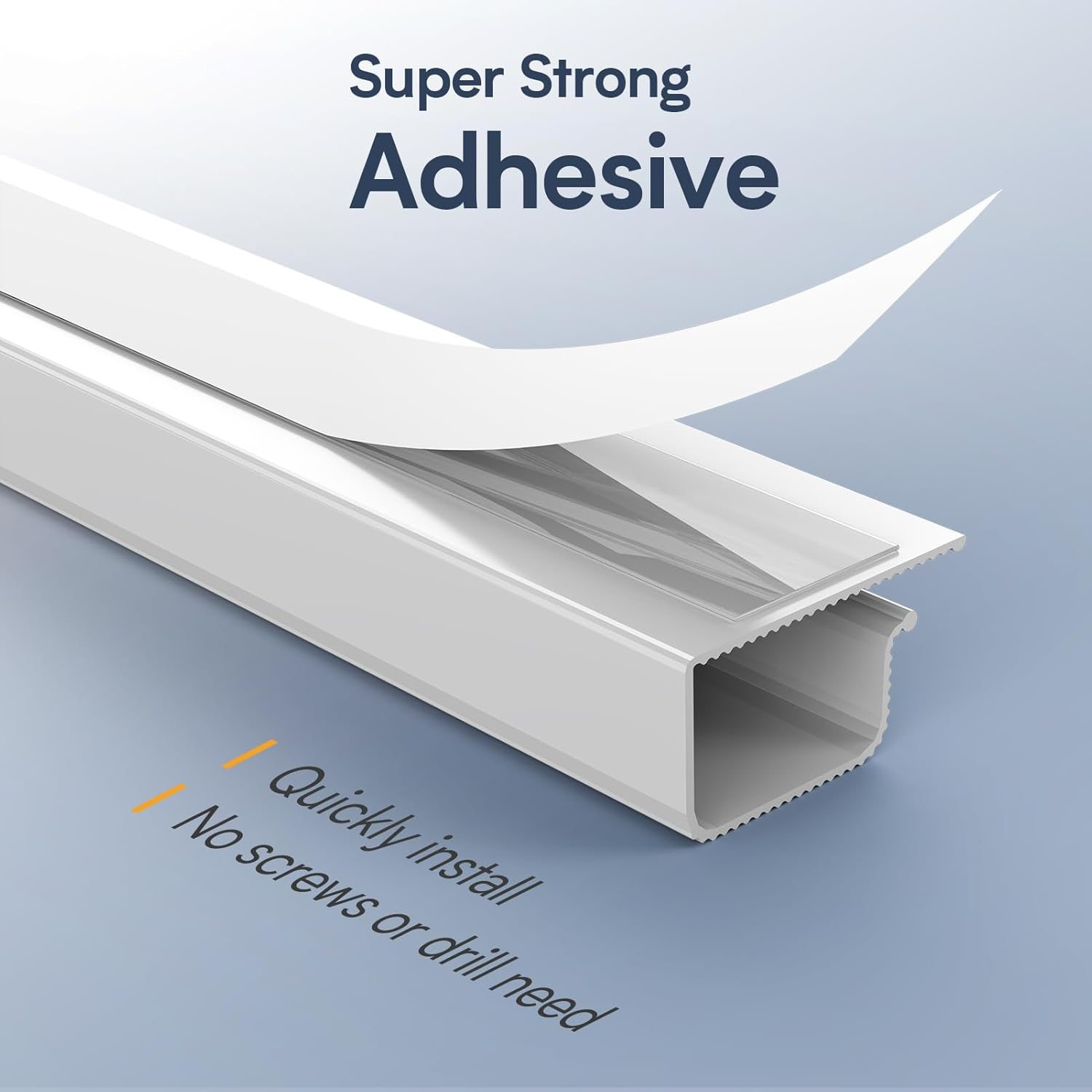 Delamu 4 Pack Cable Management under Desk - Office & Home Cable Organizer,J-Channel Cable Management for Clutter-Free Environment,Cable Management Kit,Cord Organizer for Desk,Cord Management,4X15.7In - White image number 6