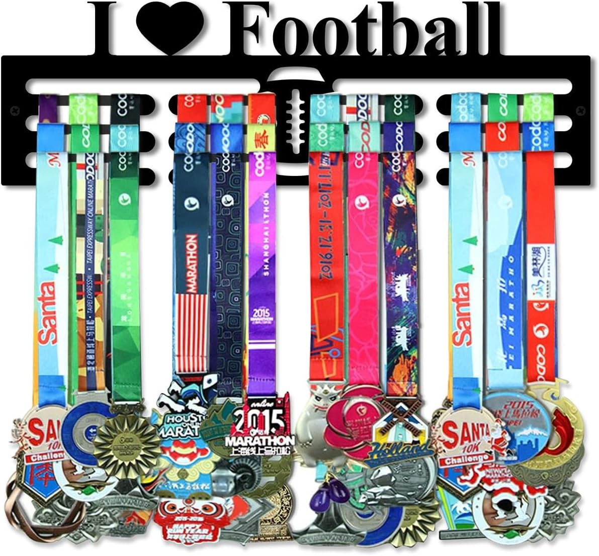 Resama Medal Hanger Holder Display Wall Rack Frame Shelf-Medal Hanger Awards Ribbon Soccer,Gymnastics,Holder Display Rack for 60 Medals
