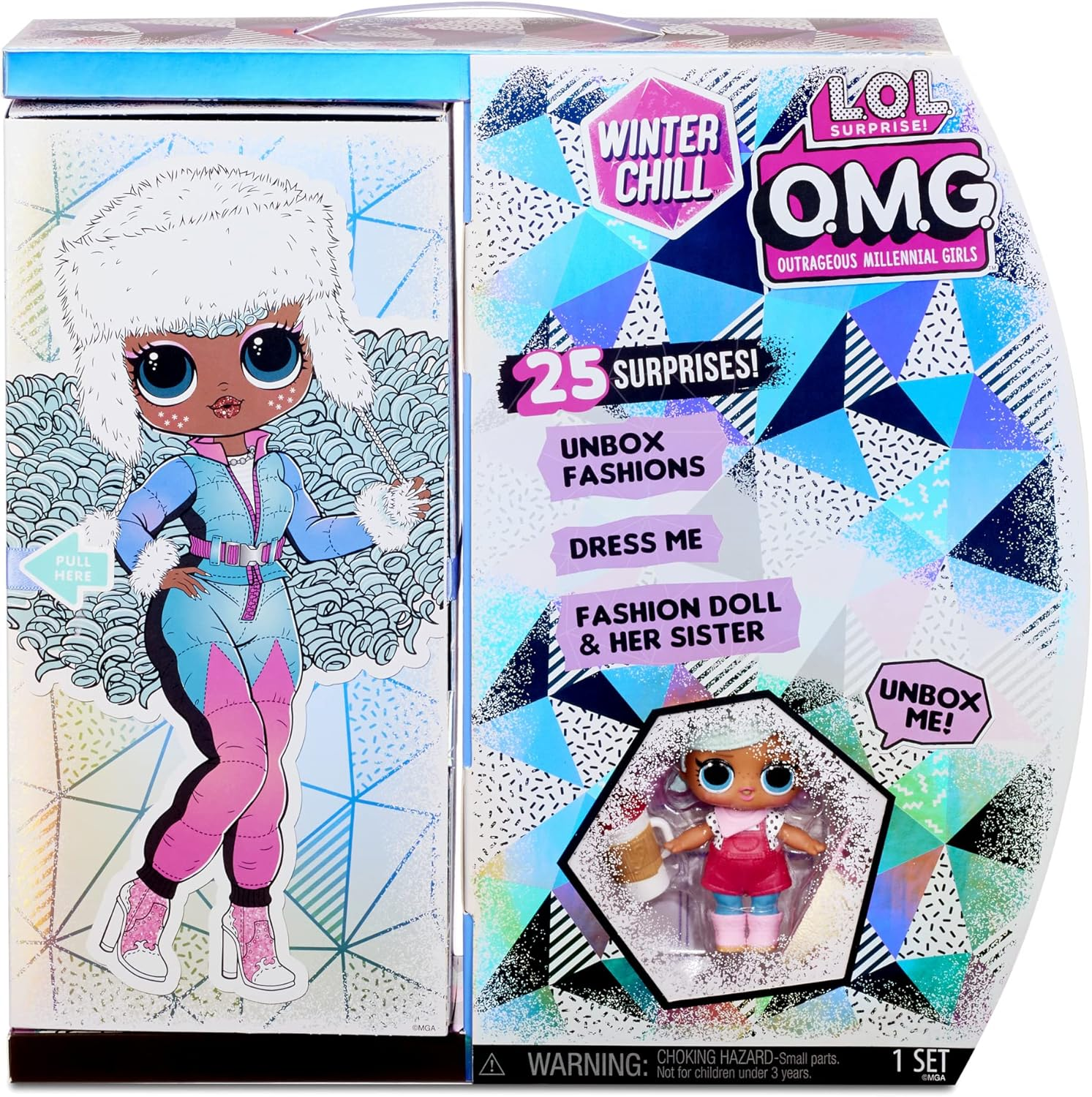 L.O.L. Surprise! O.M.G. Winter Chill ICY Gurl Fashion Doll & Brrr B.B. Doll with 25 Surprises (570240) image number 1