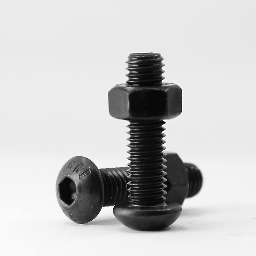 (40 Sets) M6 X 16Mm Screws and Nuts Set Button Head Socket Cap Bolts 10.9 Grade Alloy Steel Full Thread image number 1