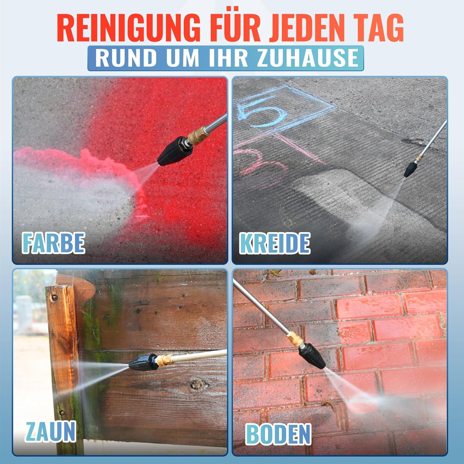 YAMATIC Pressure Washer Tips Turbo Nozzle, 360&deg; Rotating Spray Turbo 3000 PSI 4.0GPM with 1/4" Quick Connector, Compatible with Ryobi, Greenworks, Craftsman, Troybilt, Simpson image number 4