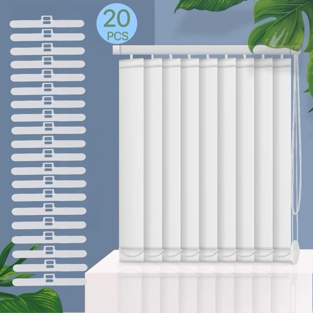 20PCS Blind Slat Top Hangers 89MM / 3.5INCH Vertical Blind Top Hangers Double Hole Window Slat Holder Vertical Blind Accessories Top Holders Spares (White) (89MM) image number 3