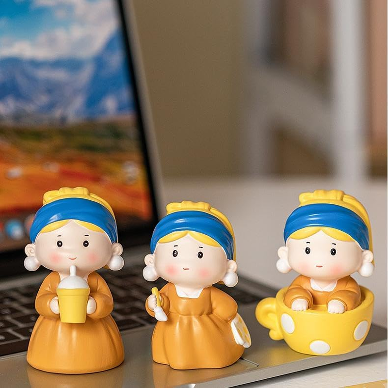 Pearl Girl Statue（Drink）, Wall Art Rack Decoration, Featuring the Famous Painting Pearl Girl Statue, Abstractly Handmade Collectible, Desk, Bookshelf, Coffee Table, Living Room, Bedroom Decoration image number 5