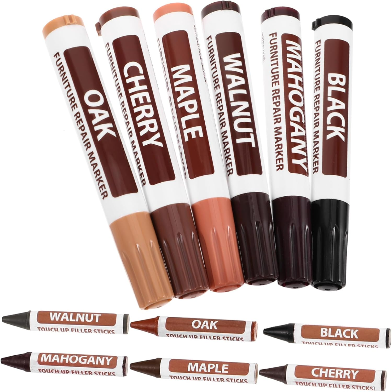 Wood Furniture Scratch Repair -Up Markers for Floor Doors Wood Stains Pencils for Home Restoration image number 6