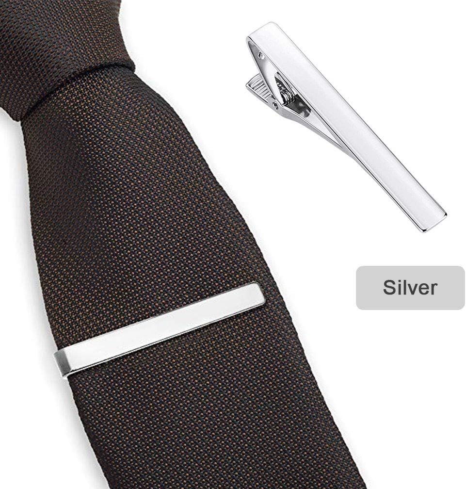 Roctee Tie Clips for Men, 3 Pack Classic Tie Clip Silver Gold Black Necktie Tie Bar Pinch Clips Suitable for Wedding Anniversary Business and Daily Life image number 6