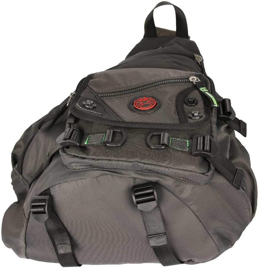 Kawei Knight Large Sling Bag Laptop Backpack Cross Body Messenger Bag Shoulder Travel Rucksack - A-Dark Green image number 7