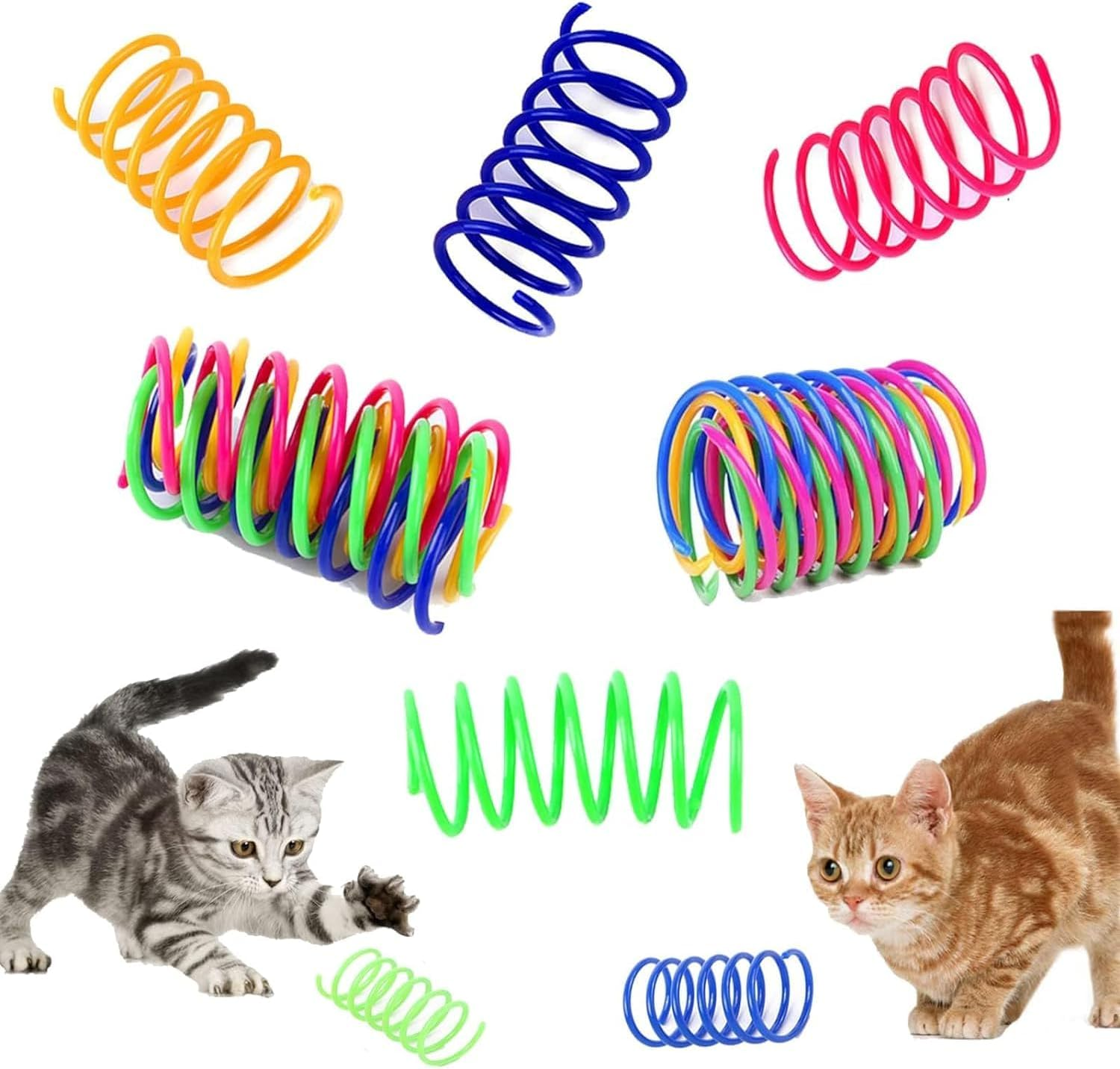 Mumoo Bear Cat Spiral Spring, 12 Pc Cat Creative Toy to Kill Time and Keep Fit Interactive Cat Toy Sturdy Heavy Plastic Spring Colorful Springs Cat Toy for Swatting, Biting, Hunting Kitten Toys image number 5