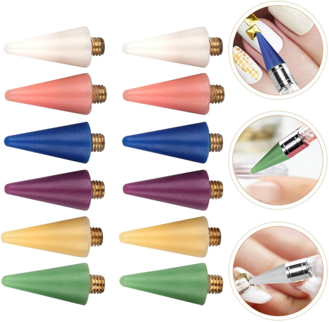 ELAYARD Dual Ended Nail Dotting Pen Tool 12 Replacement Tips for Rhinestone and Gem Picker for Nail Art Decoration and DIY Crafts image number 5