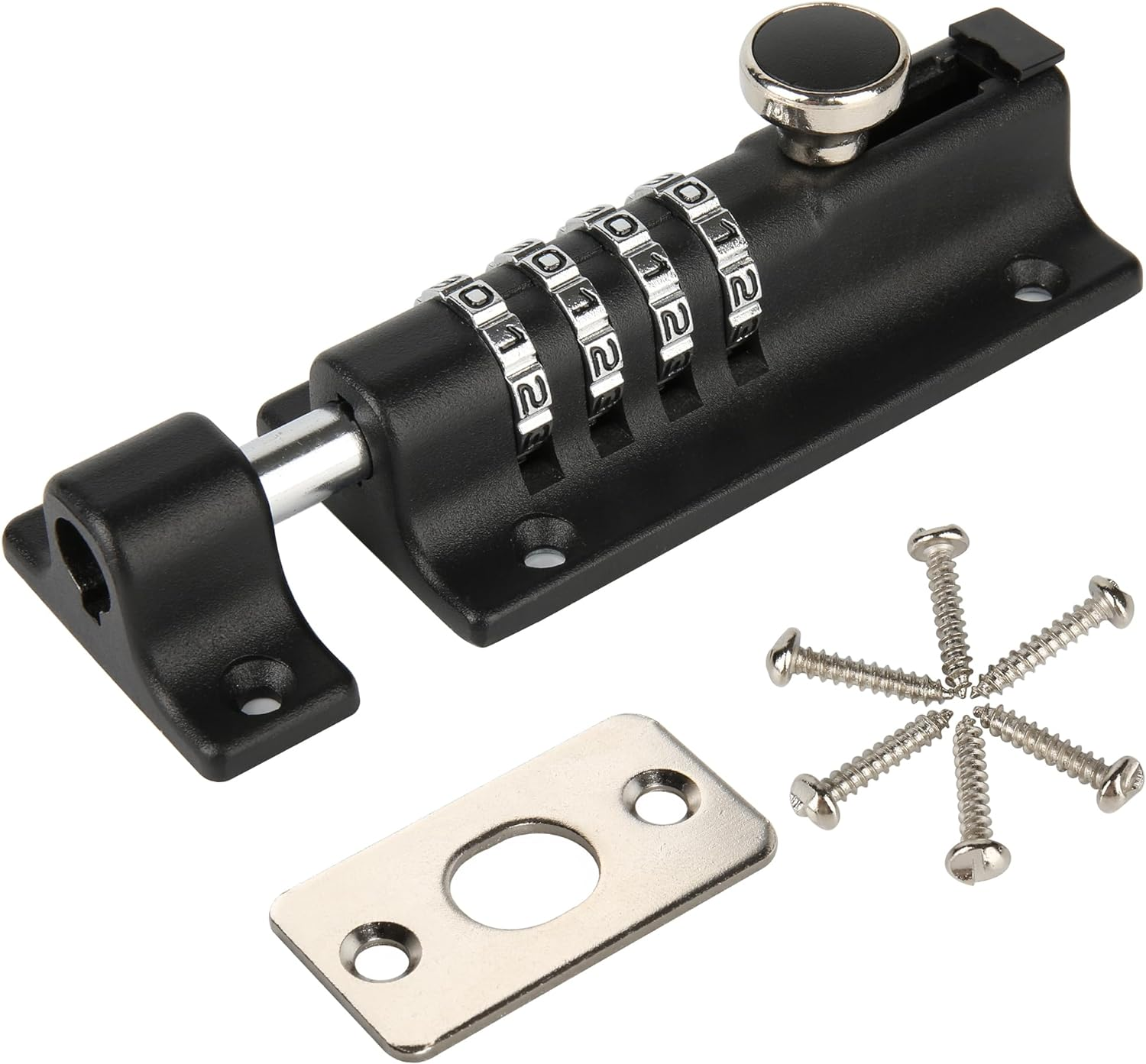 HASWARE Combination Locking Bolt, 4 Digit Combi Bolt Sliding Door Lock Resettable, Safety Slide Latch Lock with Password Setting, for Gate, Barns, Garages, Fences image number 3