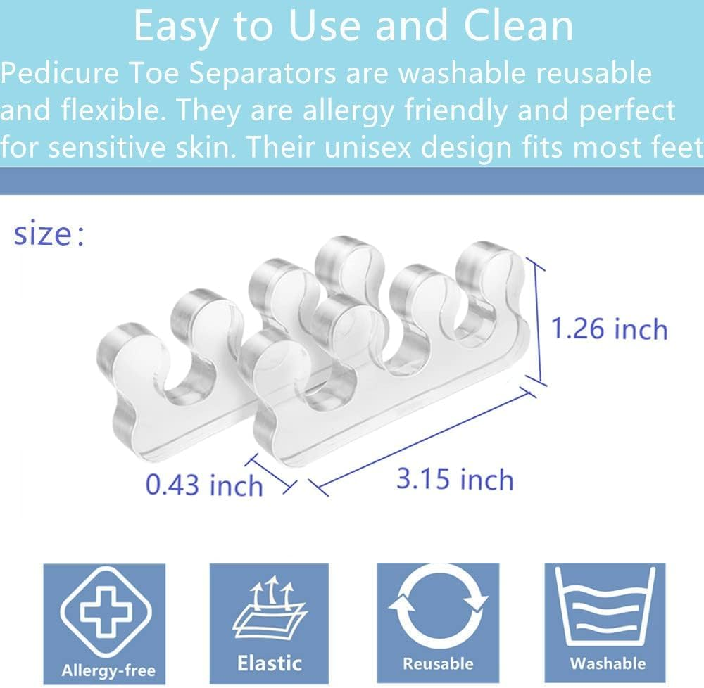 6 Pcs Gel Toe Separators for Correct Bunion, Bunion Corrector for Women Men Toe Spacers Hammer Toe Straightener Big Toe Stretcher image number 4
