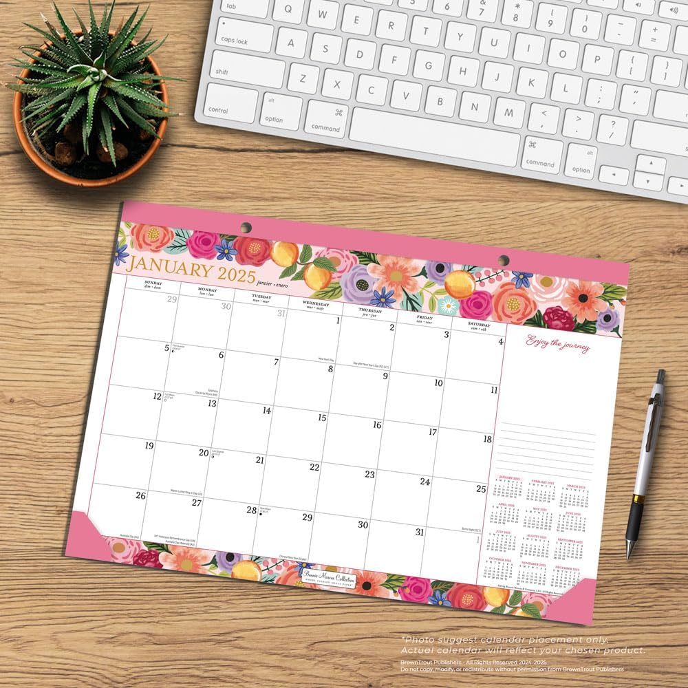 Bonnie Marcus OFFICIAL | 2025 17 X 12 Inch Monthly Desk Pad Calendar | Browntrout | Fashion Designer Stationery image number 4