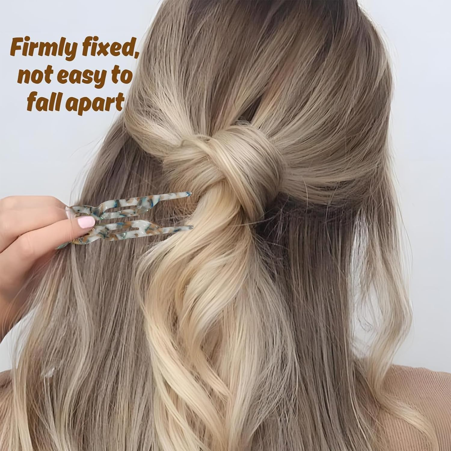 Jrusmr 4 PCS French Hair Pins for Women, Lialys Hairpins, U Shaped Hairclips for Thick or Thin Hair, Elegant Styling Accessories for Daily Use or Updos image number 1