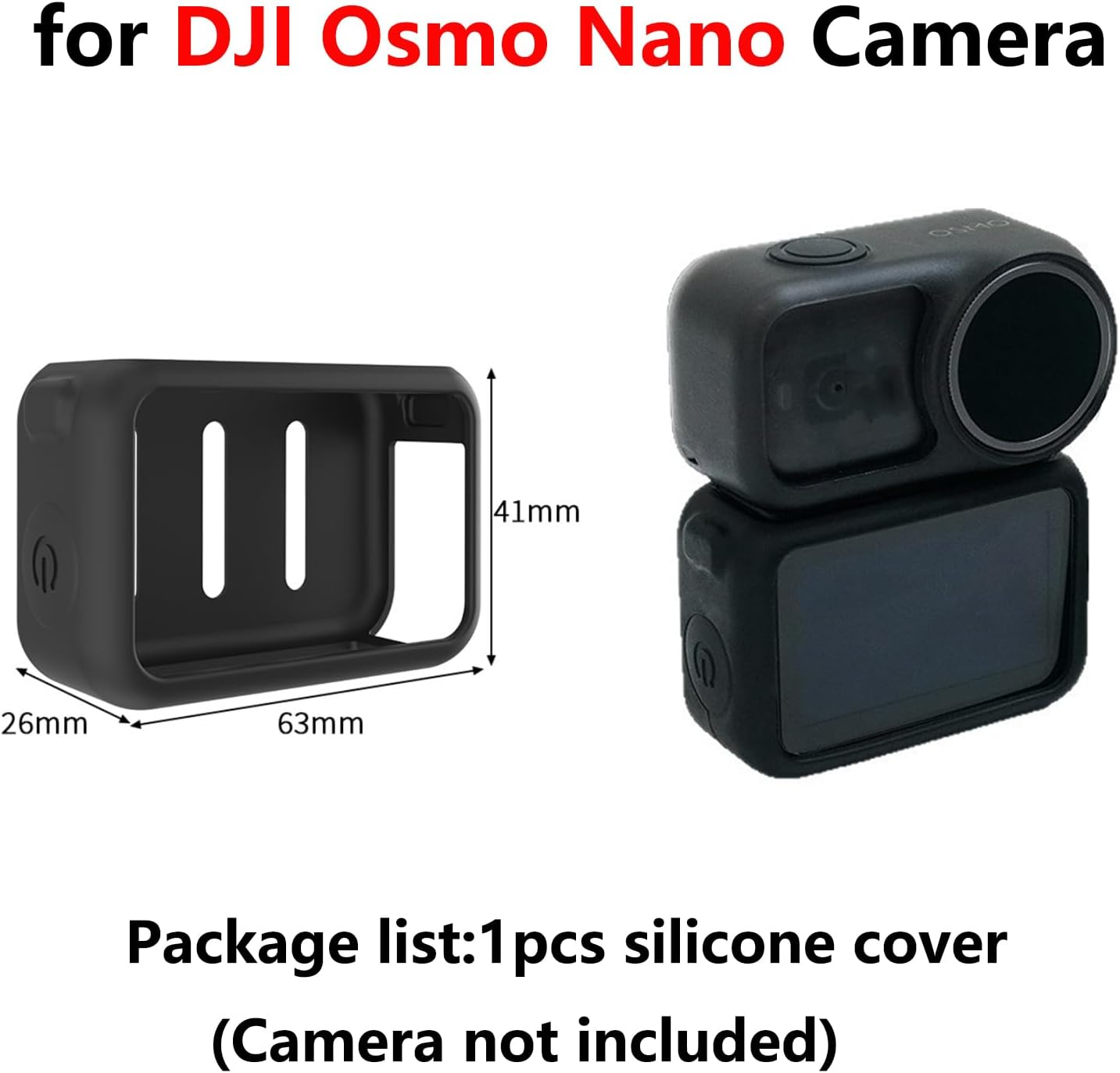 Zlit Silicone Cover for DJI Osmo Nano,Scratch Resistant Protective Cover Case Sleeve for Osmo Nano Action Camera (Black) image number 1